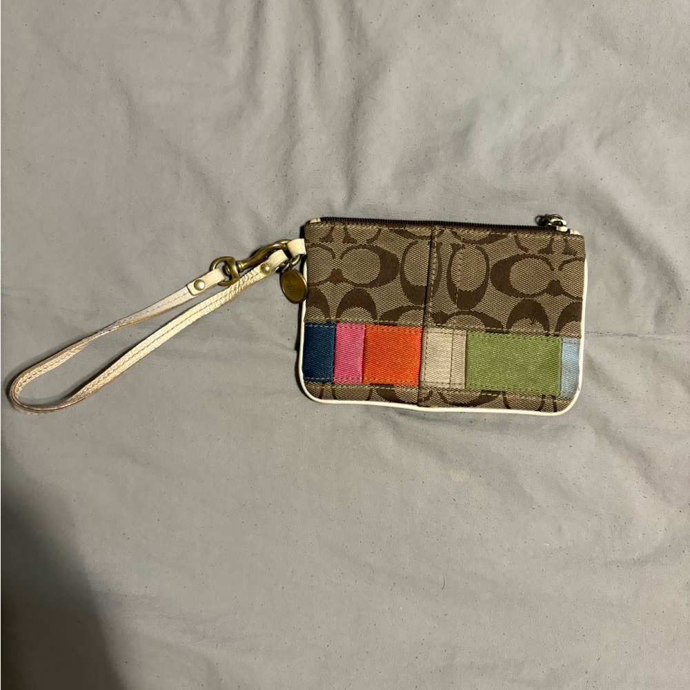 Coach Multicolor Signature Wristlet